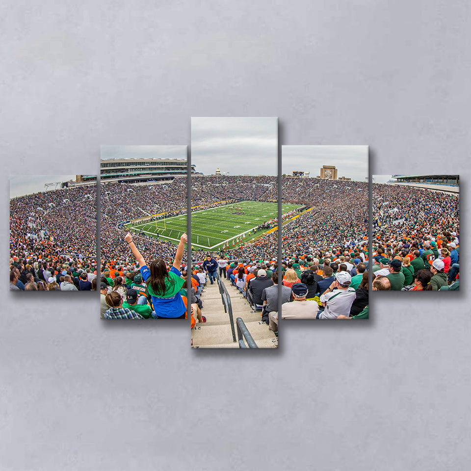 Stadium in Notre Dame, Stadium Canvas, Sport Art, Large Canvas, Multi Panels, Canvas Prints Wall Art Decor