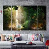 Stag In The Forest 5 Pieces B Canvas Prints Wall Art - Painting Canvas,Wall Decor, Multi Panel,5 Panels
