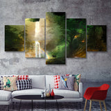 Stag In The Forest 5 Pieces Canvas Prints Wall Art - Painting Canvas,Wall Decor, Multi Panel,5 Panels
