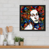 Canvas Wall Art | Stained Glass Portrait Of Young Woman - Framed Canvas, Canvas Prints, Painting Canvas