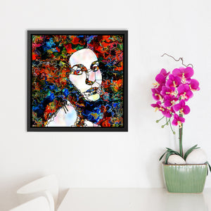 Canvas Wall Art | Stained Glass Portrait Of Young Woman - Framed Canvas, Canvas Prints, Painting Canvas