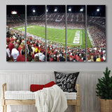 Stanford Cardinal Stadium Canvas Prints Stanford Stadium Wall Art American,Multi Panels B,Sport Stadium Art Prints, Fan Gift