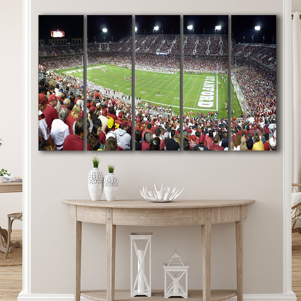 Stanford Cardinal Stadium Canvas Prints Stanford Stadium Wall Art American,Multi Panels B,Sport Stadium Art Prints, Fan Gift