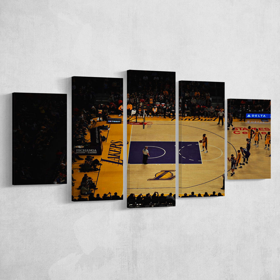 Staples Center Stadium Canvas Prints Los Angeles Lakers Wall Art,Multi Panels,Sport Stadium Art Prints, Fan Gift