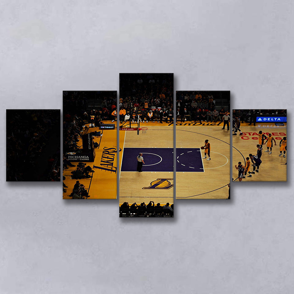 Staples Center Stadium Canvas Prints Los Angeles Lakers Wall Art,Multi Panels,Sport Stadium Art Prints, Fan Gift