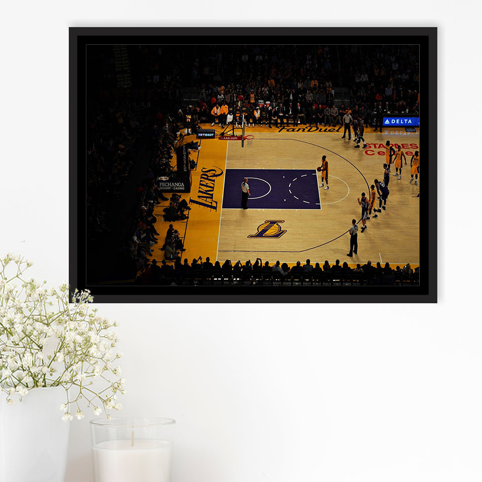 Staples Center Stadium Framed Canvas Prints Los Angeles Lakers Wall Art,Sport Stadium Art Prints, Fan Gift
