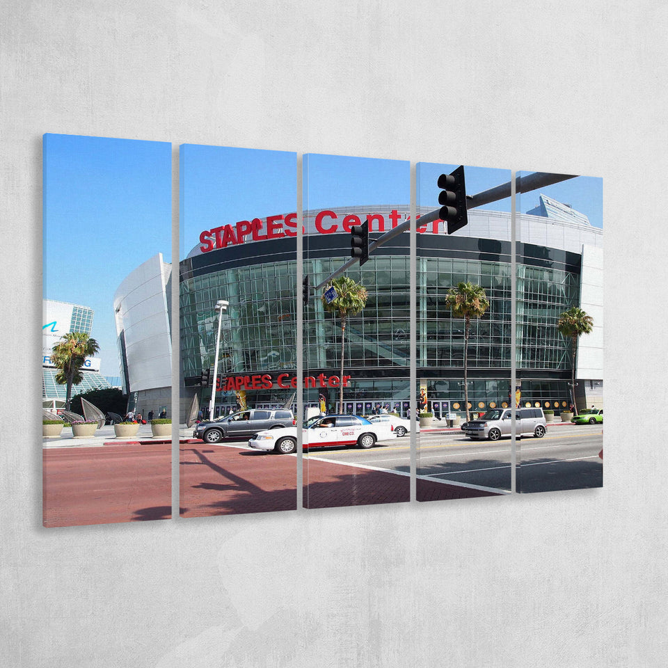 Staples Center Wall Art Los Angeles Lakers Stadium Canvas Prints,Multi Panels B,Sport Stadium Art Prints, Fan Gift
