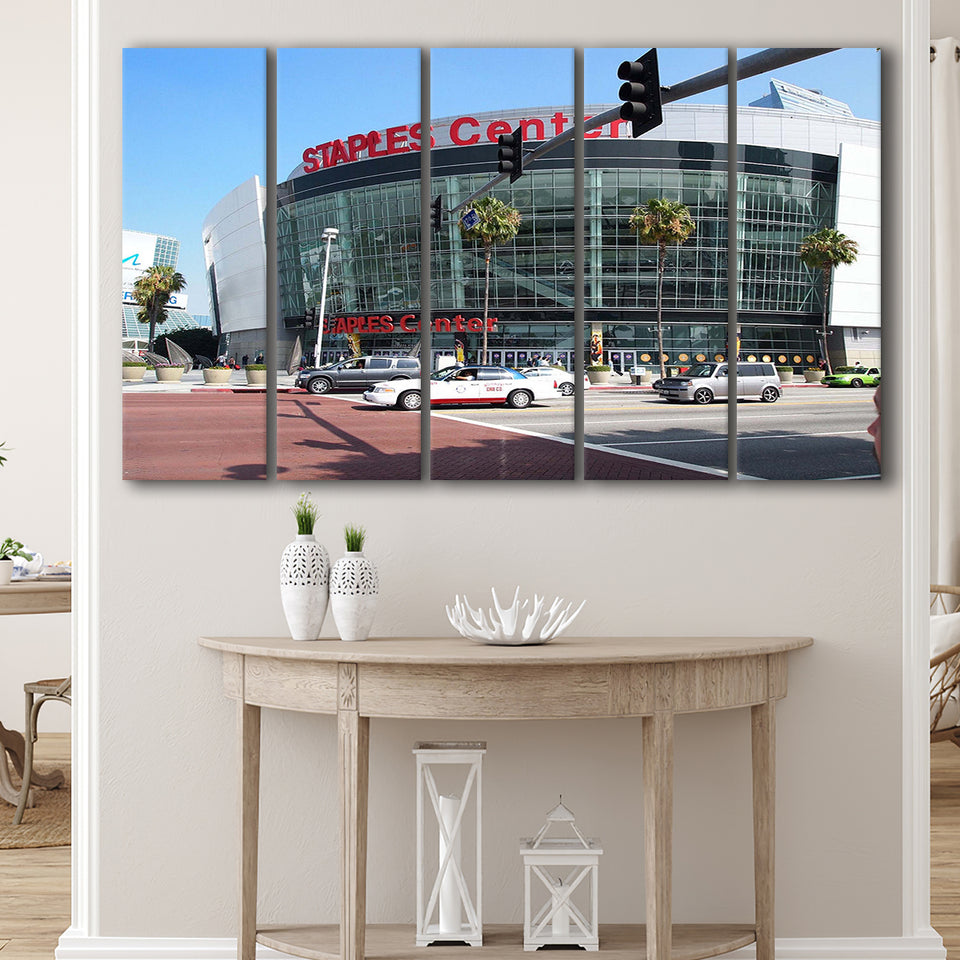 Staples Center Wall Art Los Angeles Lakers Stadium Canvas Prints,Multi Panels B,Sport Stadium Art Prints, Fan Gift