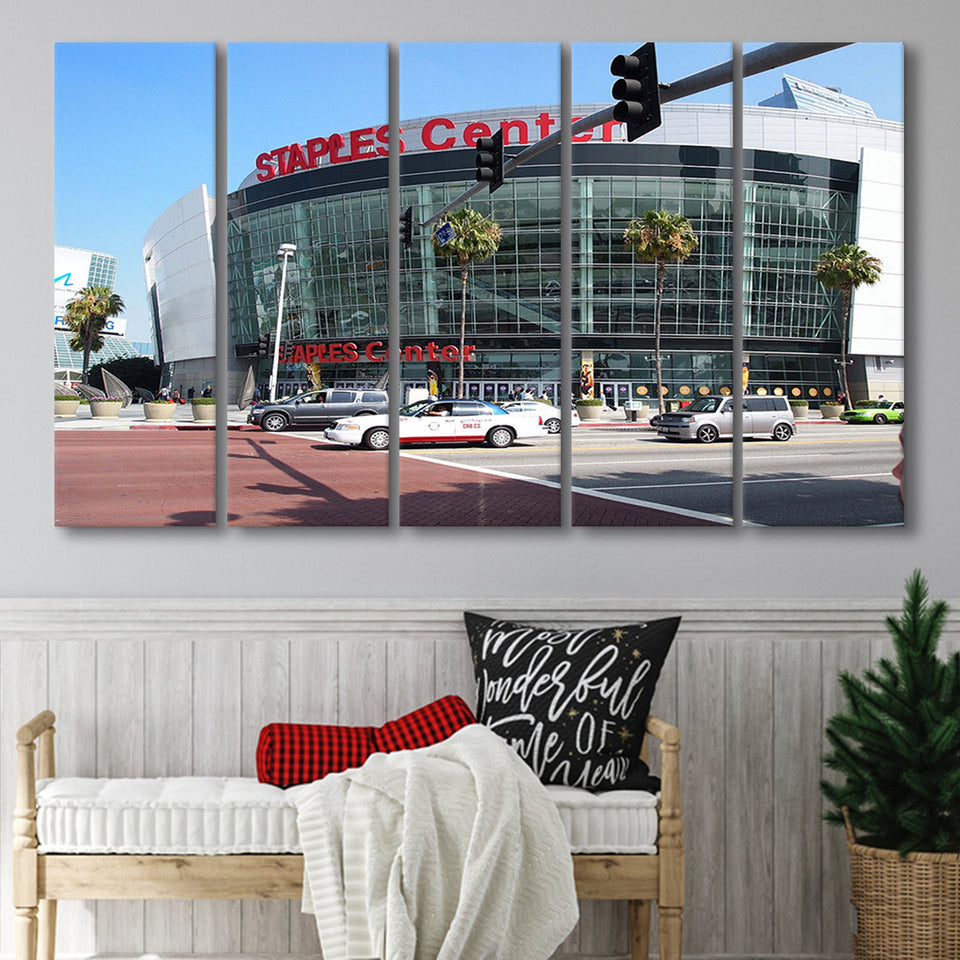 Staples Center Wall Art Los Angeles Lakers Stadium Canvas Prints,Multi Panels B,Sport Stadium Art Prints, Fan Gift