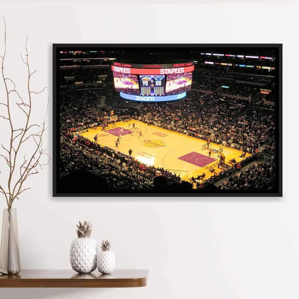 Staples Center in La, Stadium Canvas, Sport Art, Gift for him, Framed Canvas Prints Wall Art Decor, Framed Picture