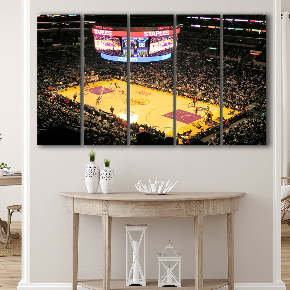 Staples Center in La, Stadium Canvas, Sport Art, Gift for him, Multi Panels B, Canvas Prints Wall Art Decor