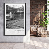 State Farm Stadium Arizona Cardinals Football Lovers Black And White Art Framed Canvas Prints Wall Art Home Decor, Floating Frame