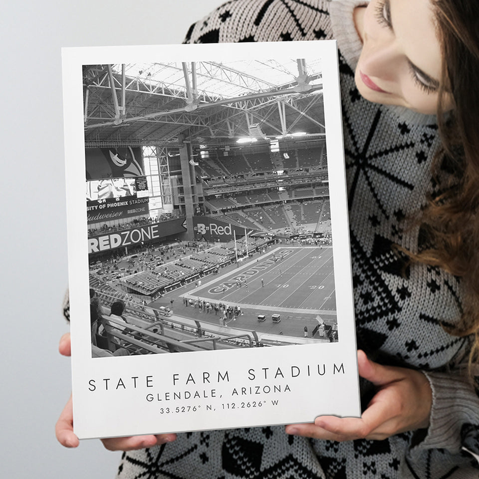 State Farm Stadium Arizona Cardinals Football Lovers Black And White Art Canvas Prints Wall Art Home Decor