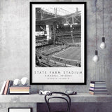 State Farm Stadium Arizona Cardinals Football Lovers Black And White Art Framed Art Prints Wall Art Decor, Framed Picture