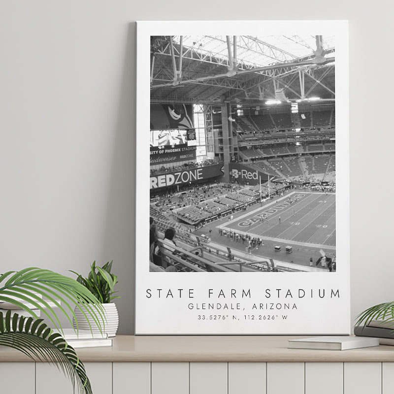 State Farm Stadium Arizona Cardinals Football Lovers Black And White Art Canvas Prints Wall Art Home Decor