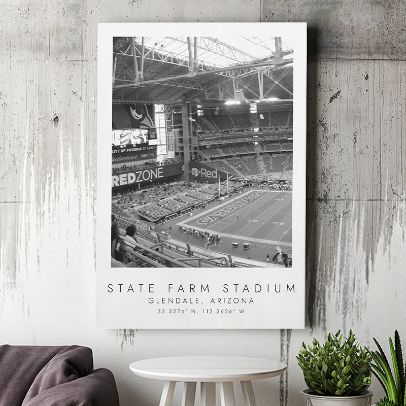 State Farm Stadium Arizona Cardinals Football Lovers Black And White Art Canvas Prints Wall Art Home Decor