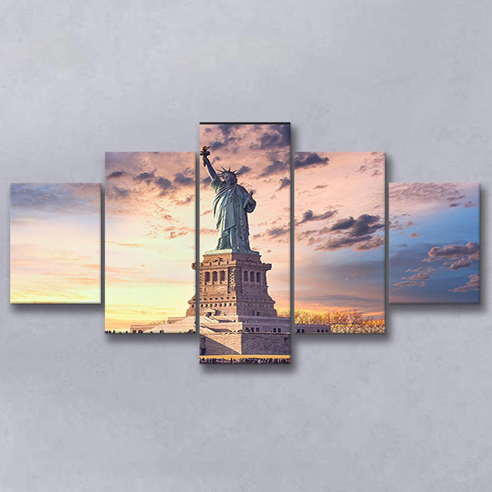 Statue Of Liberty New York Art Print, Multi Panels, 5 Pieces, Canvas Prints Wall Art Home Decor