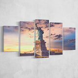 Statue Of Liberty New York Art Print, Multi Panels, 5 Pieces, Canvas Prints Wall Art Home Decor