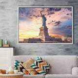 Statue Of Liberty New York Art Print, Framed Canvas Prints Wall Art Home Decor,Floating Frame, Ready to Hang