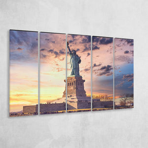 Statue Of Liberty New York Art Print, Multi Panels, 5 Pieces B, Canvas Prints Wall Art Home Decor,X Large Canvas