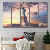Statue Of Liberty New York Art Print, Multi Panels, 5 Pieces B, Canvas Prints Wall Art Home Decor,X Large Canvas