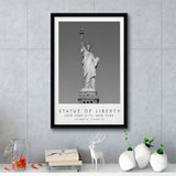 Statue Of Liberty New York City 1 Black And White Art Framed Canvas Prints Wall Art Home Decor, Floating Frame