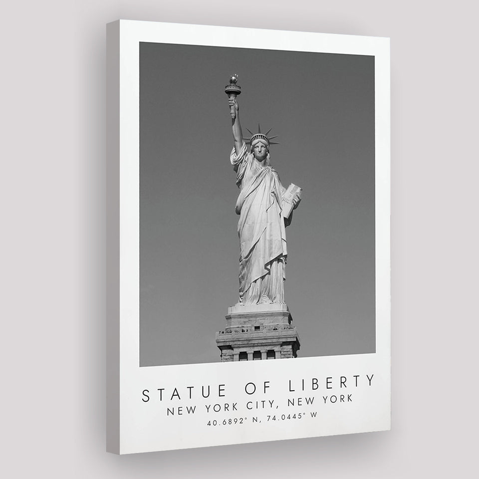 Statue Of Liberty New York City 1 Black And White Art Canvas Prints Wall Art Home Decor