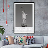 Statue Of Liberty New York City 1 Black And White Art Framed Art Prints Wall Art Decor, Framed Picture