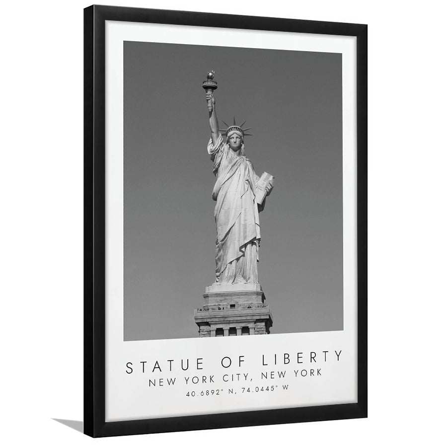 Statue Of Liberty New York City 1 Black And White Art Framed Art Prints Wall Art Decor, Framed Picture