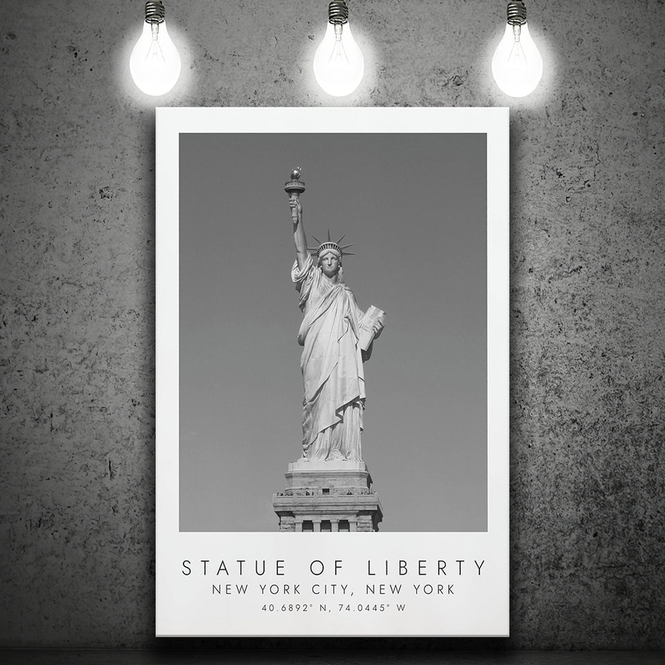 Statue Of Liberty New York City 1 Black And White Art Canvas Prints Wall Art Home Decor