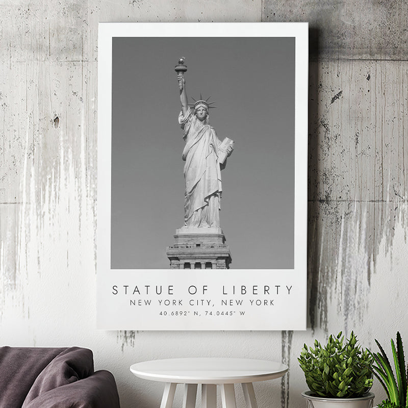 Statue Of Liberty New York City 1 Black And White Art Canvas Prints Wall Art Home Decor