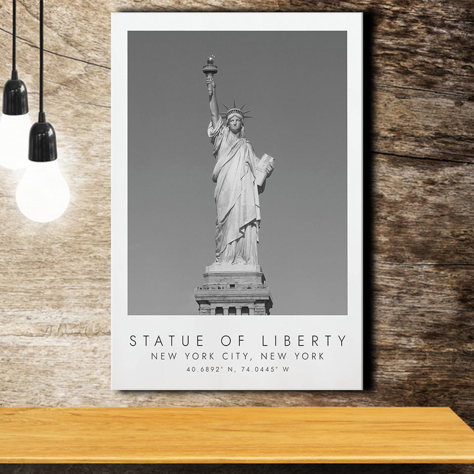 Statue Of Liberty New York City 1 Black And White Art Canvas Prints Wall Art Home Decor