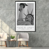 Statue Of Liberty New York City Black And White Art Framed Canvas Prints Wall Art Home Decor, Floating Frame