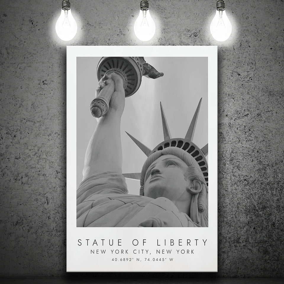 Statue Of Liberty New York City Black And White Art Canvas Prints Wall Art Home Decor