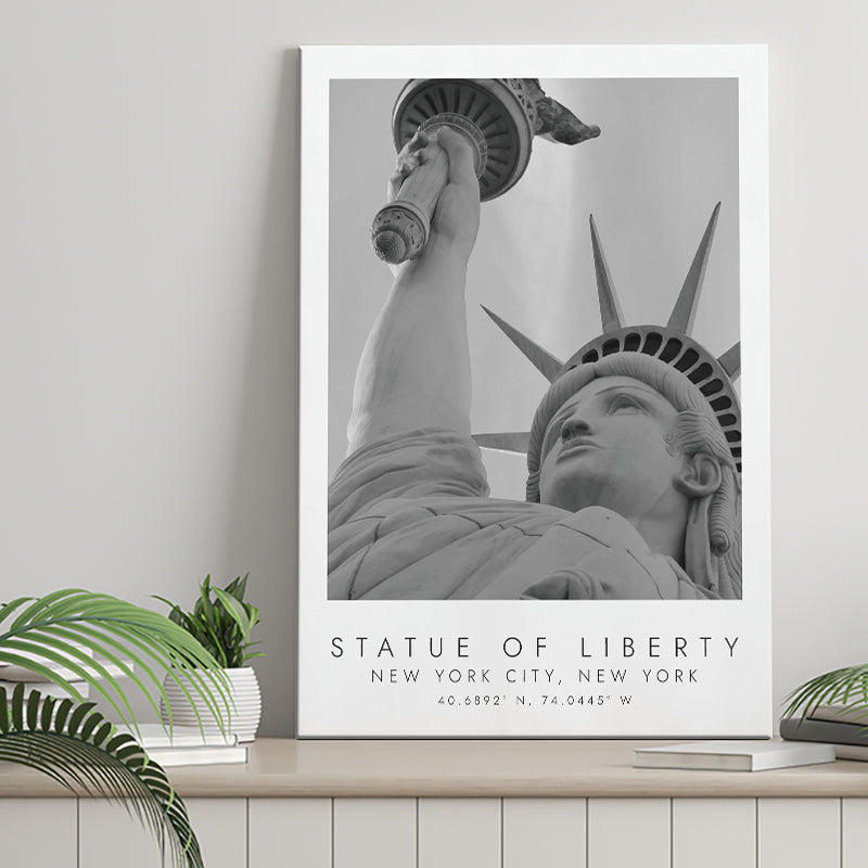 Statue Of Liberty New York City Black And White Art Canvas Prints Wall Art Home Decor