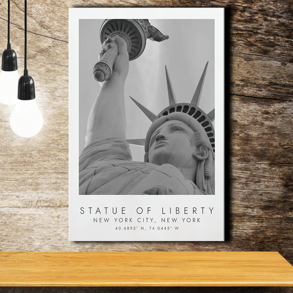 Statue Of Liberty New York City Black And White Art Canvas Prints Wall Art Home Decor