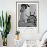 Statue Of Liberty New York City Black And White Art Framed Canvas Prints Wall Art Home Decor, Floating Frame