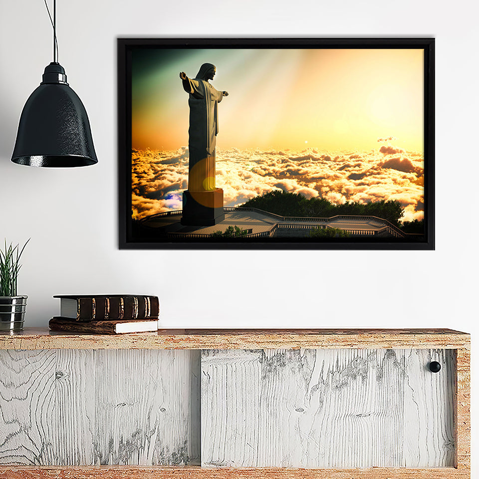 Statue Of Christ The Savior Framed Canvas Wall Art - Canvas Prints, Pr ...