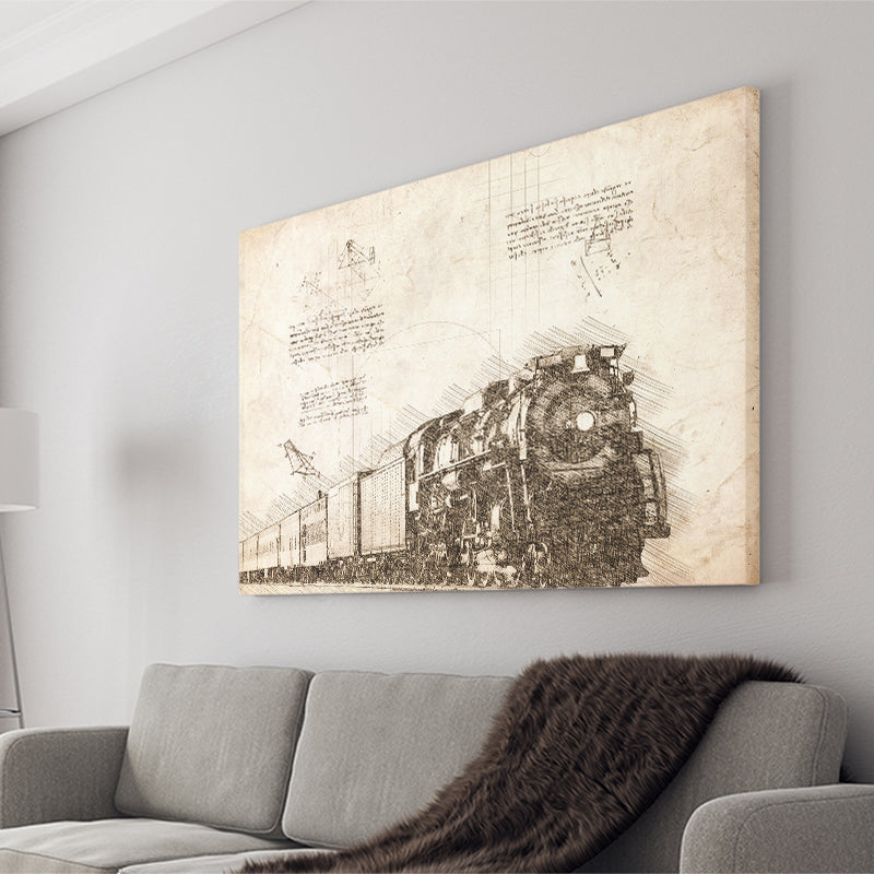 Steam Train Locomotive Train Canvas Prints Wall Art - Painting Canvas, Painting Prints, Wall Home Decor, Prints for Sale