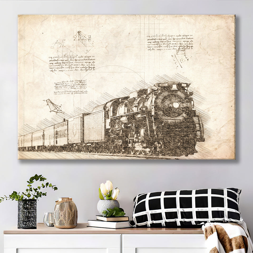 Steam Train Locomotive Train Canvas Prints Wall Art - Painting Canvas, Painting Prints, Wall Home Decor, Prints for Sale