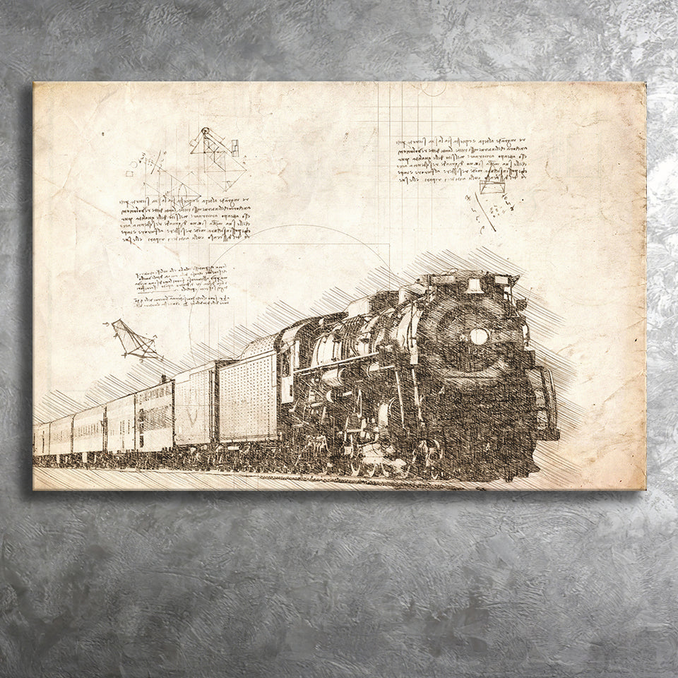 Steam Train Locomotive Train Canvas Prints Wall Art - Painting Canvas, Painting Prints, Wall Home Decor, Prints for Sale