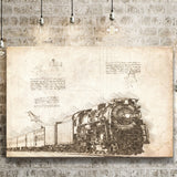 Steam Train Locomotive Train Canvas Prints Wall Art - Painting Canvas, Painting Prints, Wall Home Decor, Prints for Sale