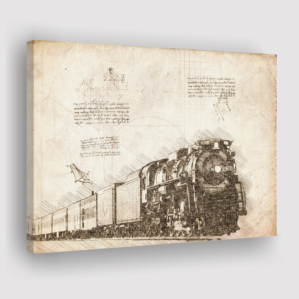 Steam Train Locomotive Train Canvas Prints Wall Art - Painting Canvas, Painting Prints, Wall Home Decor, Prints for Sale