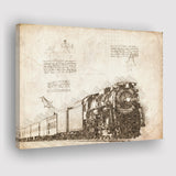 Steam Train Locomotive Train Canvas Prints Wall Art - Painting Canvas, Painting Prints, Wall Home Decor, Prints for Sale