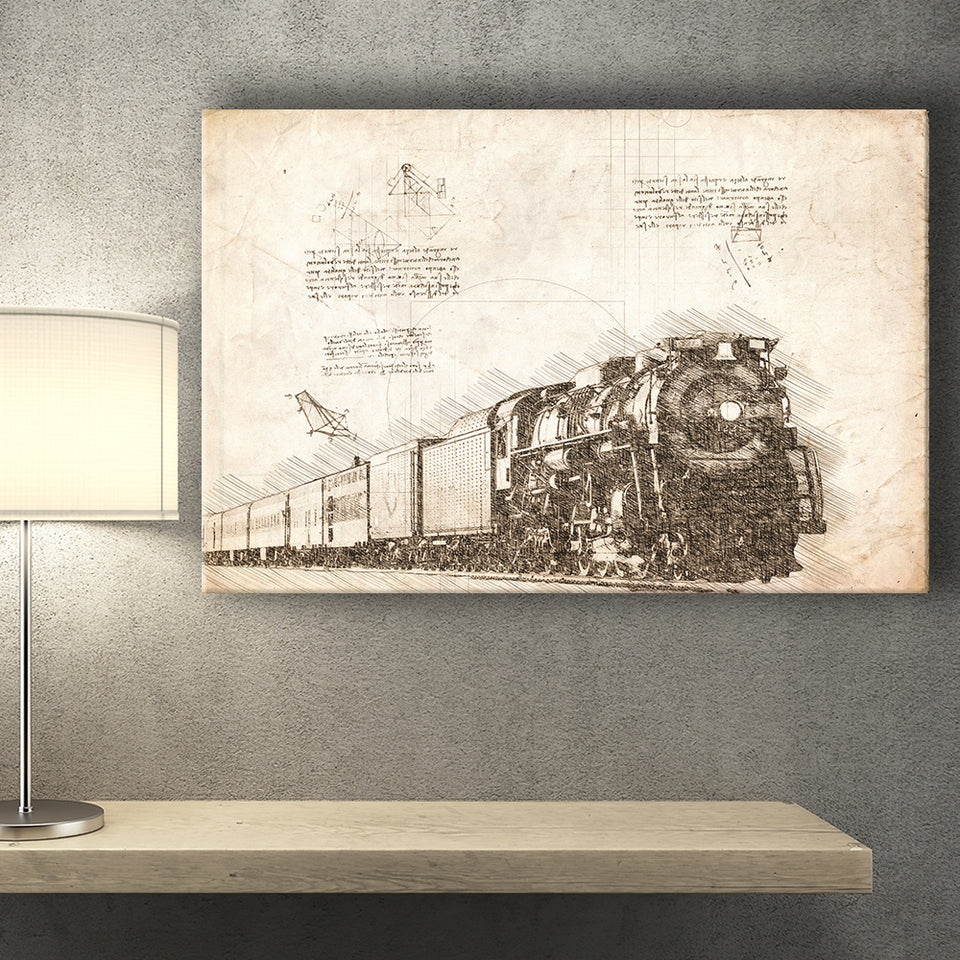 Steam Train Locomotive Train Canvas Prints Wall Art - Painting Canvas, Painting Prints, Wall Home Decor, Prints for Sale