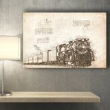Steam Train Locomotive Train Canvas Prints Wall Art - Painting Canvas, Painting Prints, Wall Home Decor, Prints for Sale