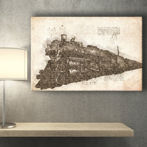 Steam Engine Train Canvas Prints Wall Art - Painting Canvas, Painting Prints, Wall Home Decor, Prints for Sale