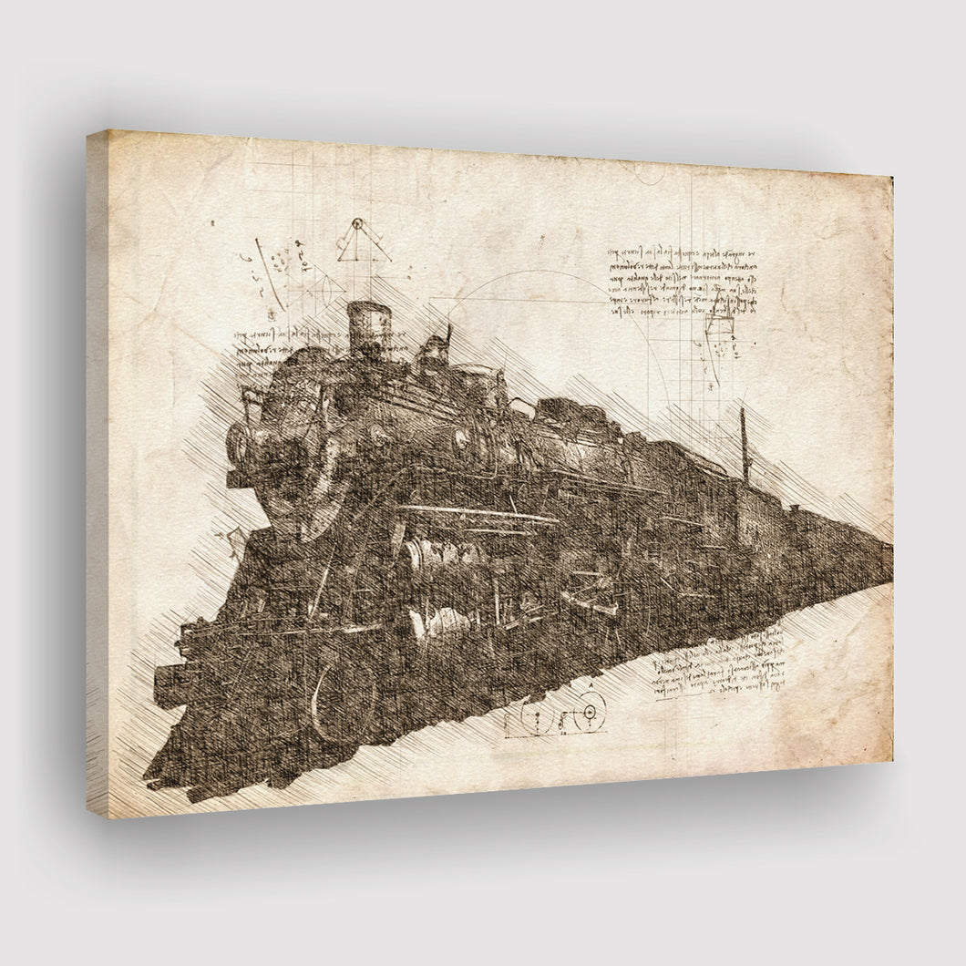 Steam Engine Train Canvas Prints Wall Art - Painting Canvas, Painting Prints, Wall Home Decor, Prints for Sale