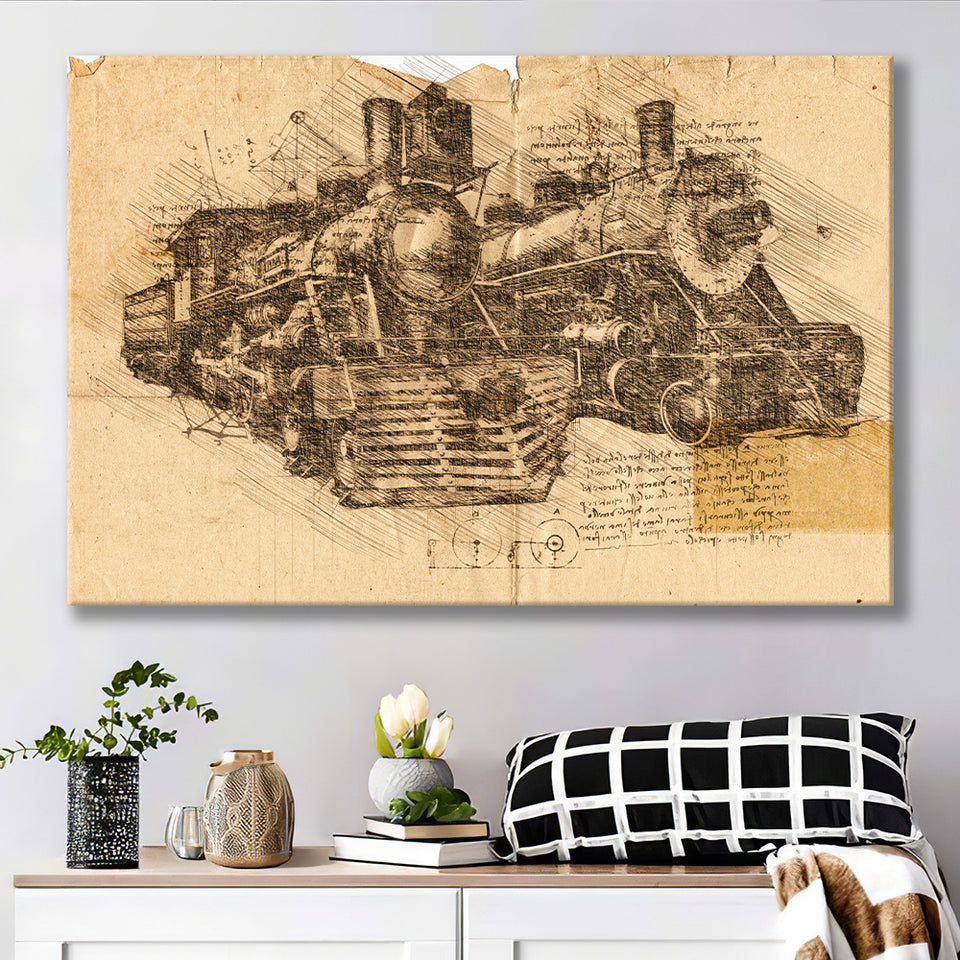 Steam Engine Old Train Canvas Prints Wall Art - Painting Canvas, Painting Prints, Wall Home Decor, Prints for Sale