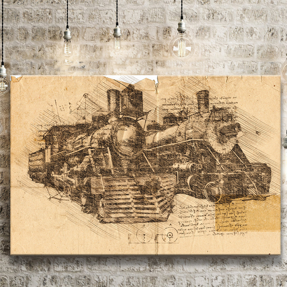 Steam Engine Old Train Canvas Prints Wall Art - Painting Canvas, Painting Prints, Wall Home Decor, Prints for Sale